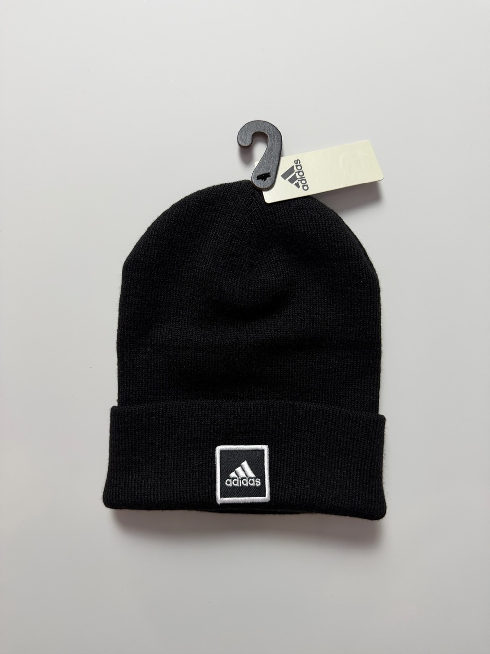 NWT Adidas Wide Cuff Fold Beanie, Black/White, Size OSFM